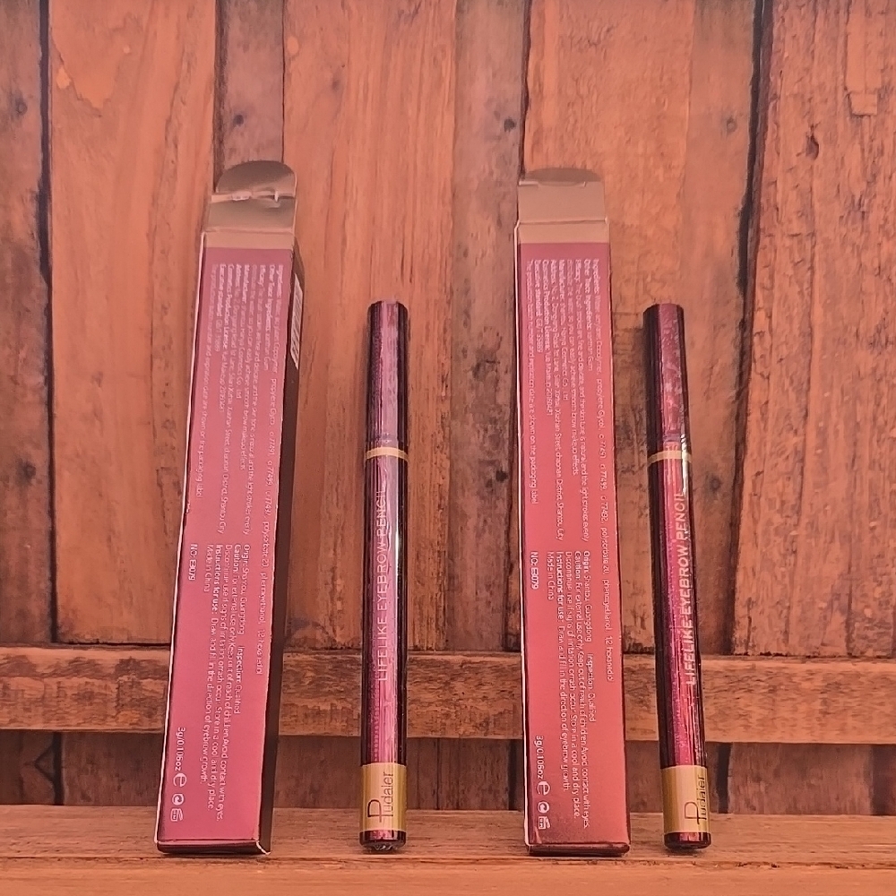 (2) PudaierLifelike Eyebrow Pencils-Dark Brown